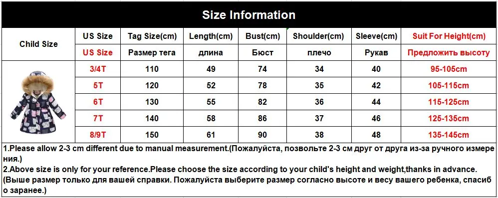 jacket size