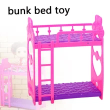 1:12 Миниатюрный Кукольный домик, мебель, аксессуары, милый ярко-розовый Кукольный домик, пластиковая двухъярусная кровать, игровой домик, детская игрушка