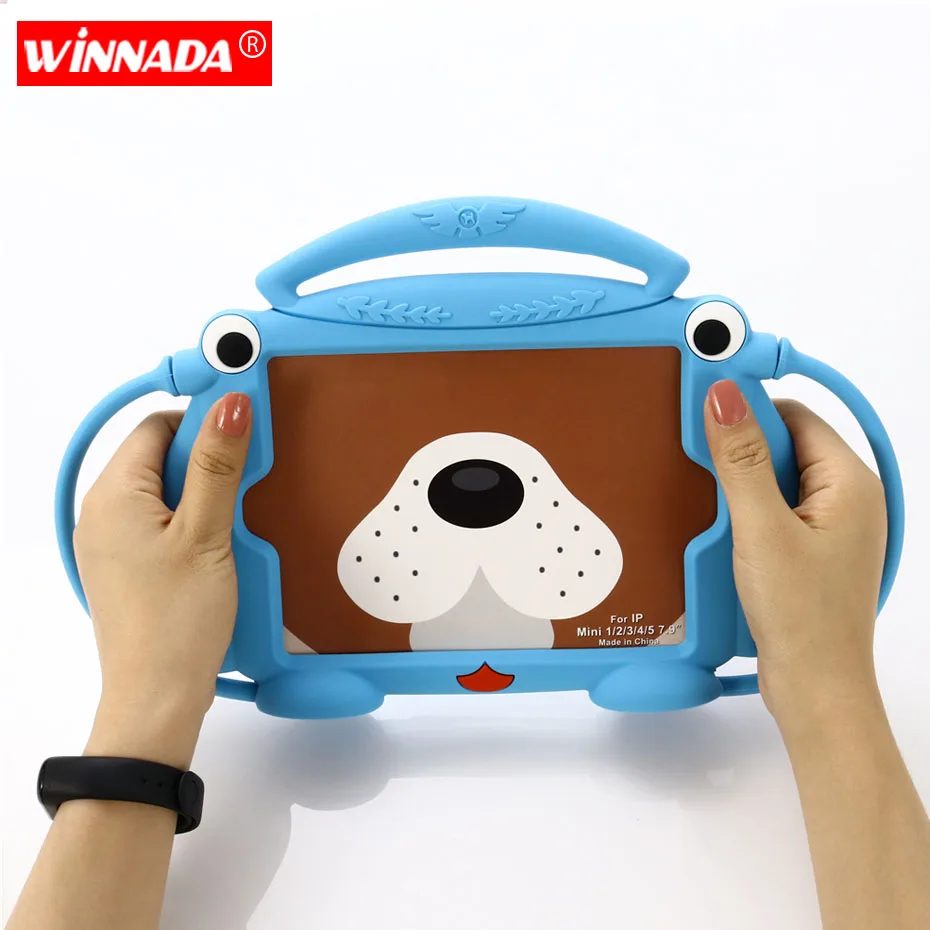 

For ipad mini case non-toxic silicone Shockproof Washable Stand tablet cover Hand Holder case for ipad mini 1 2 3 4 5 7.9 inch