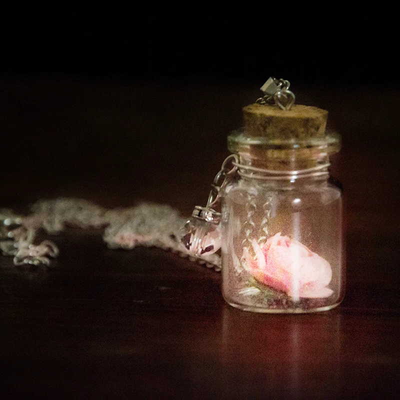 Necklace Trendy Round New Handmade Glass Bottle Necklace Boutique Glow Flower Pendant Jewelry For Women