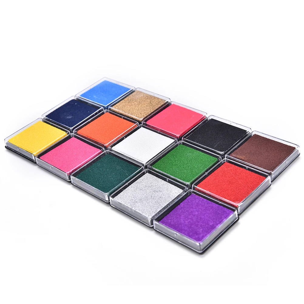 

15 colors Cute Inkpad Craft Oil Based DIY Ink Pads for Rubber Stamps Fabric Scrapbook Wedding Decor Ink Pad for Fingerprints 1PC