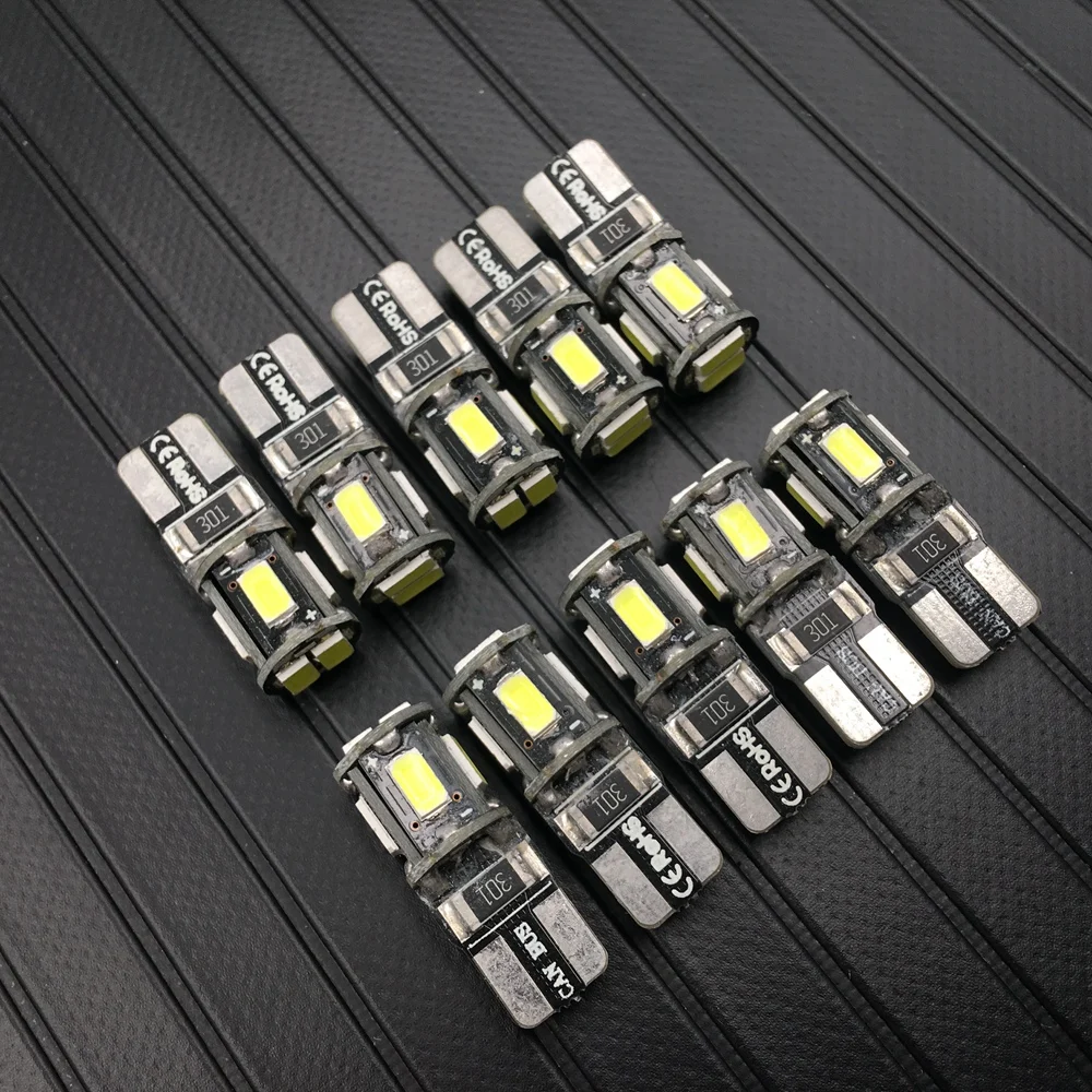 

10pcs T10 led W5W T10 6smd canbus 5630 led Canbus NO ERROR Car Auto led Bulb Indicator Light Parking Lamps White Red Yellow