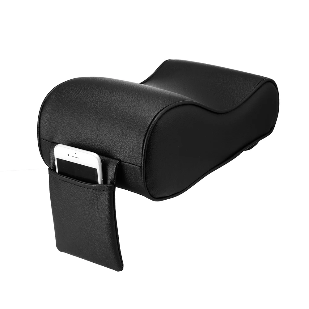 

Car Box Armrest Cushion Memory Foam Armrest Center Consoles Hand Rest Pillow Pad with Pocket PU Leather