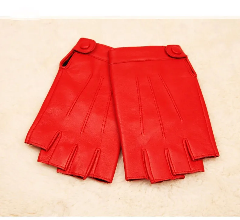 Genuine Leather Half Finger Women Gloves Solid Color Fashion Casual Elegant Lady Semi-Finger Sheepskin Glove L135NN Genuine Leather Half Finger Women Gloves Solid Color Fashion Casual Elegant Lady Semi-Finger Sheepskin Glove L135NN