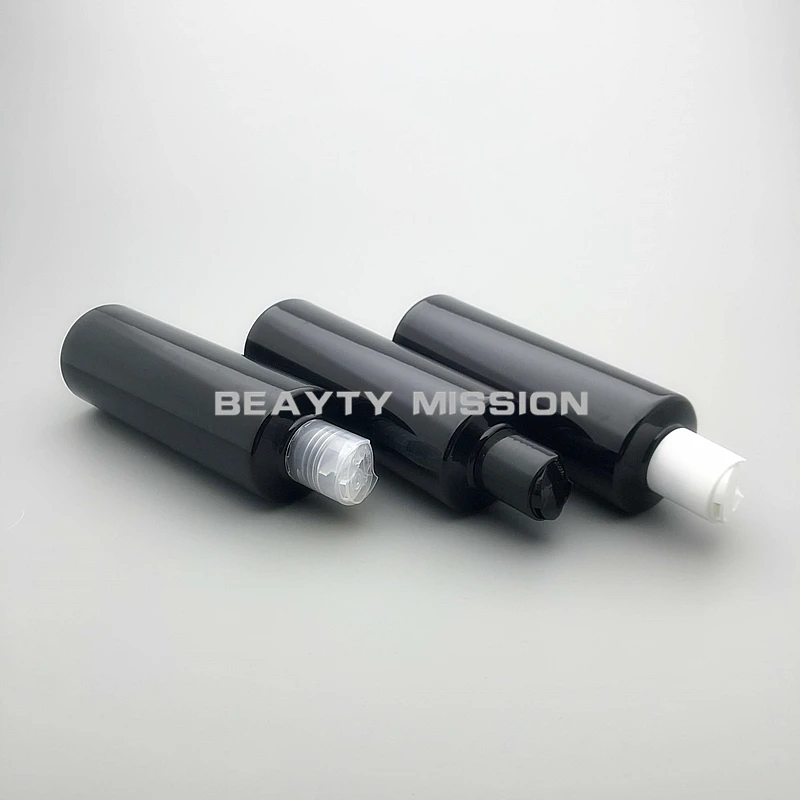 BEAUTY MISSION 24 шт./лот 250 мл черные пустые диски косметические флаконы для лосьона