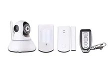 2016 NUEVA Alarma GSM y IP Cámara de Red Wireless PIR y Sensor de Puerta Alarmante Sistema de Alerta