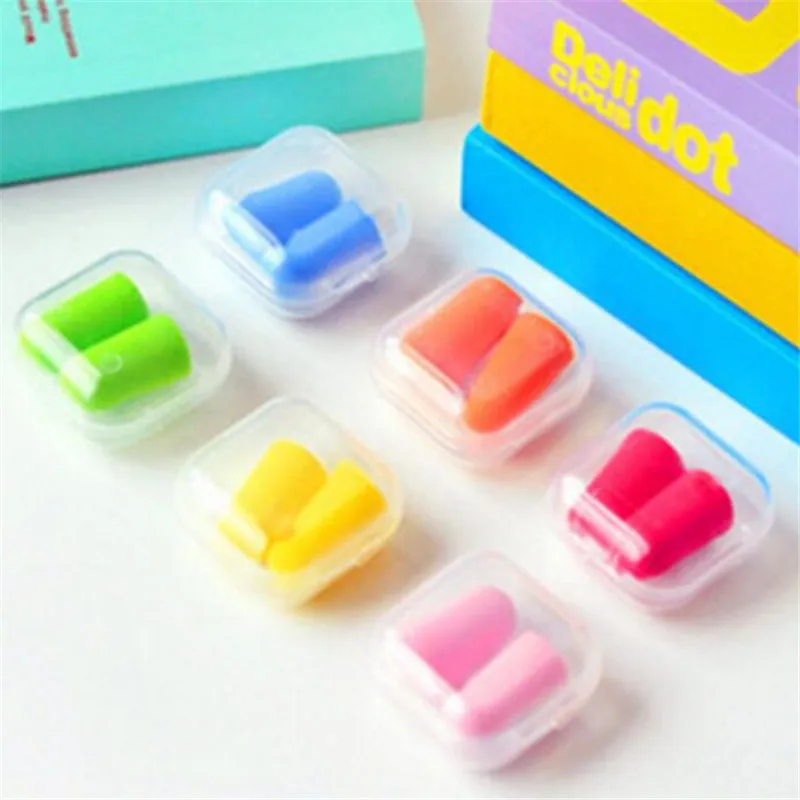

Travel Accessories 2Pcs Anti-noise Soft Ear Plugs Sound Insulation Ear Protection Earplugs Sleeping With Case Packing Organizers