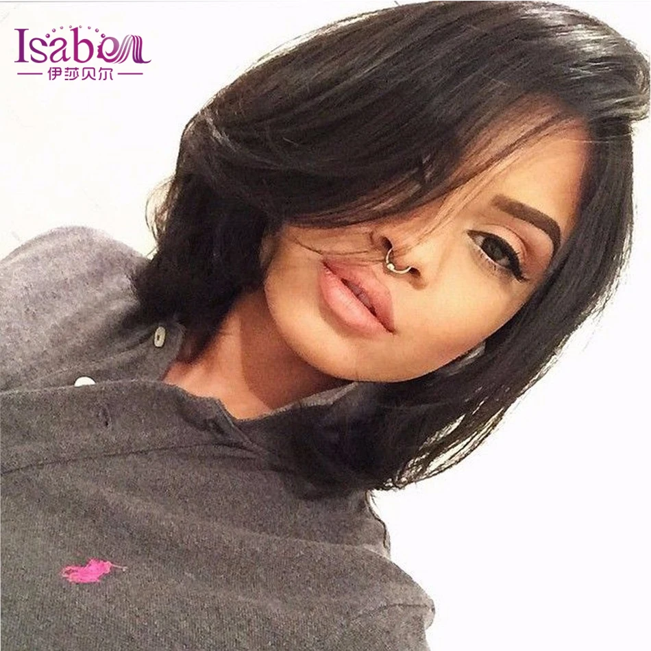 7A Grade 130 Density Virgin Peruvian Human Hair wigs Full Lace Front Human Hair Wig Glueless