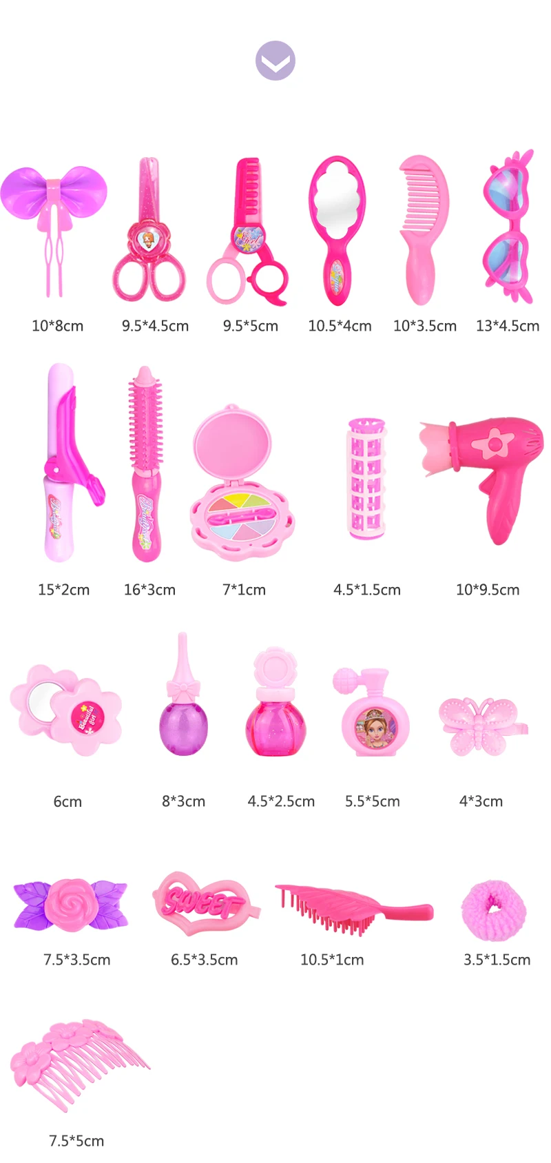 24-32 шт. ролевые игры, детские игрушки для макияжа, розовый набор для макияжа, принцесса, парикмахерское моделирование, пластиковая игрушка для девочек, туалетный косметический набор