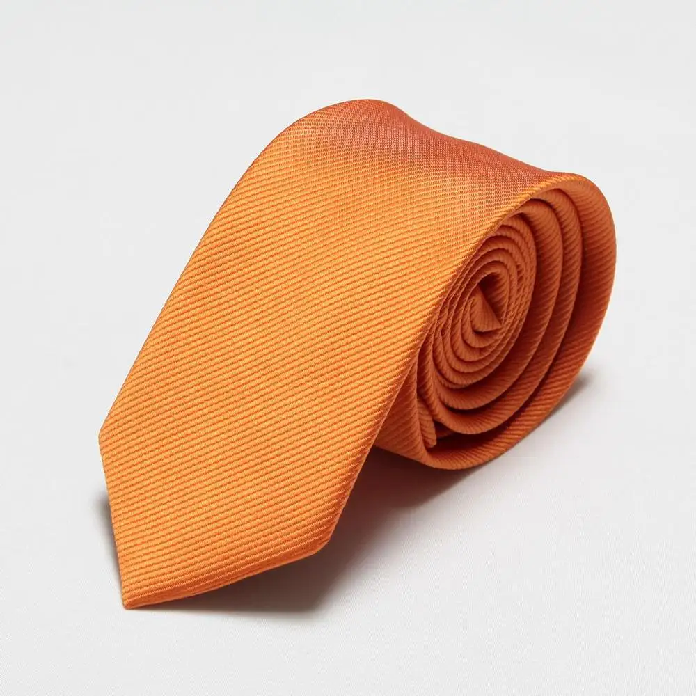 Модный Узкий галстук для мужчин, Свадебный тонкий галстук 6 см ширина 19 цветов - Цвет: Оранжевый