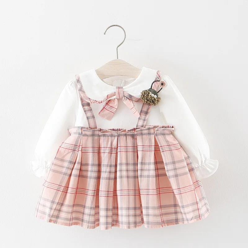 

2019 spring Plaid toddler baby girl dress long sleeve kids clothes girls party wear children princess dress kids girls clothes