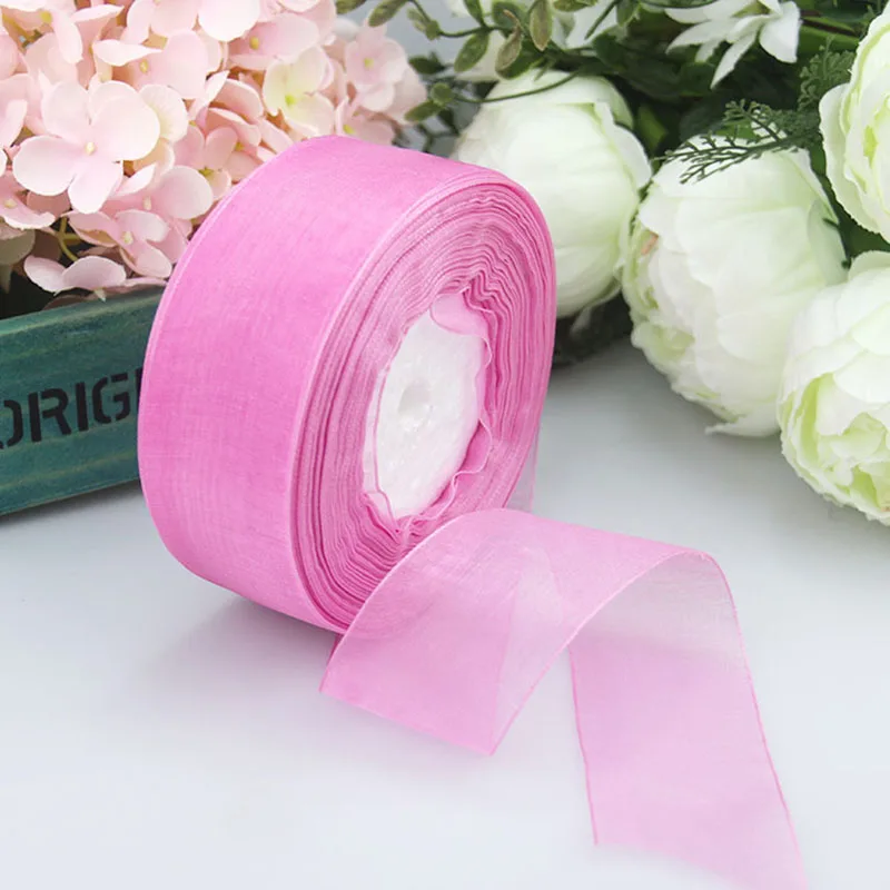 4cm 45meter Crystal Organza Ribbon Roll Invitation Card Gift Box Packaging Ribbon Sewing Craft For Home Wedding Party Decoration - Цвет: T04