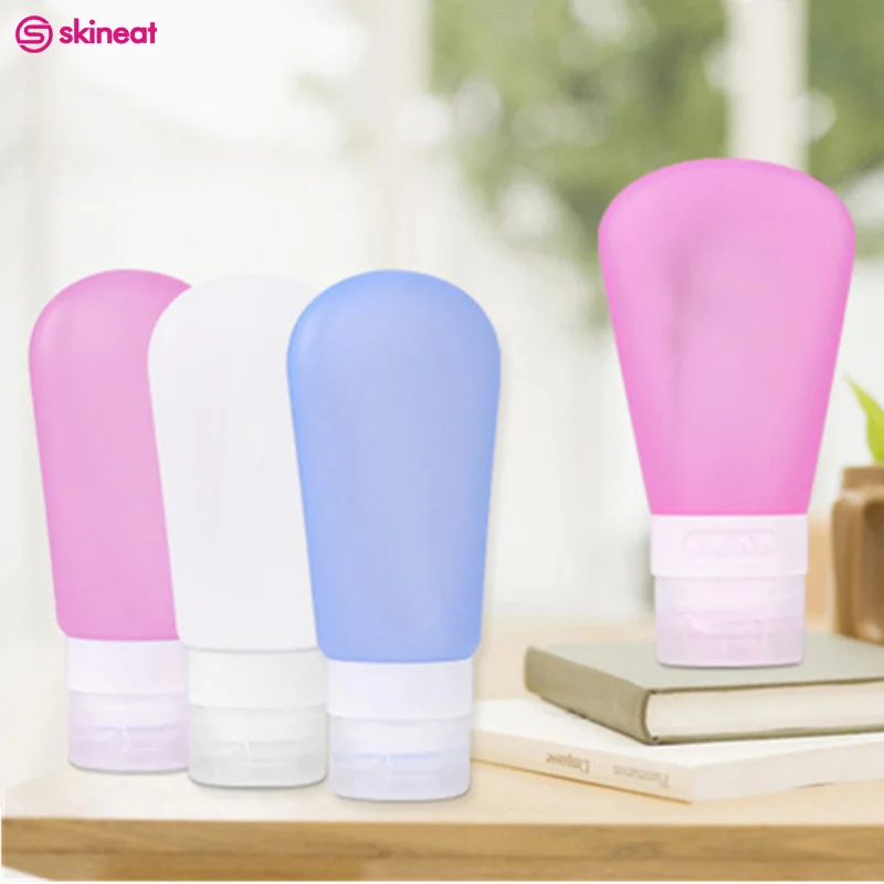 Skineat 3Pcs Refillable Bottles Travel Silicone Botellas Recargables Shampoo Gel Squeeze Bottle