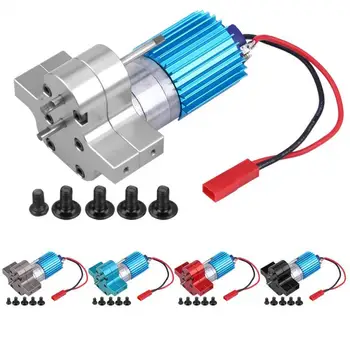 

Speed Change Gear Box Metal Gearbox with 370 Brush Motor Anodizing Treatment for Heatsink Mount Base for WPL 1633 RC Car