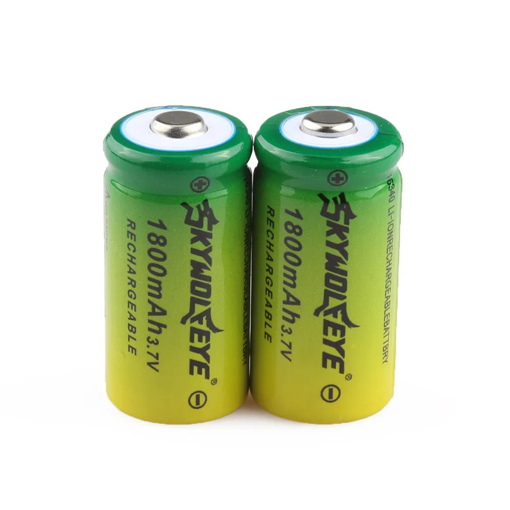 2x1800mAh Зеленый 3 7 v Li-Ion 16340 CR123A Аккумуляторная батарея + умное зарядное устройство