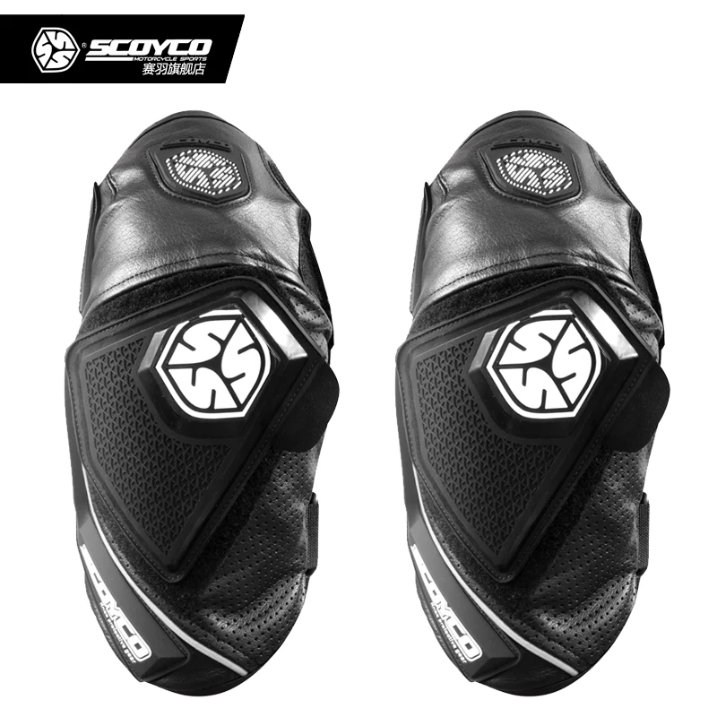 

Motorcycle Leather Knee Protector CE Cowhide Leather Knee Guard high End men Summer Motocross Knee Pads protective gear Scoyco