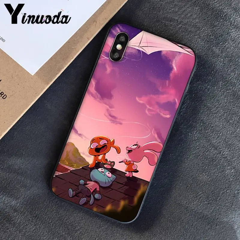 Yinuoda удивительный мир Gumball gumball новое поступление черный чехол для телефона iPhone 8 7 6 6S 6Plus 5 5S SE XR X XS MAX Coque