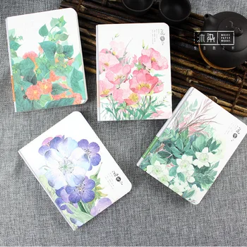 

1pcs Fresh flower plant plan schedule notes hand book small book Mu dyed hardcover small flower flower A6