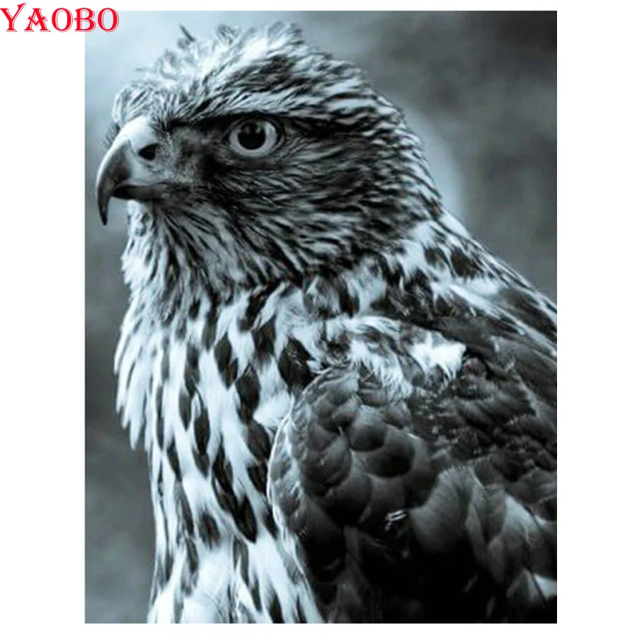 5d diy diamond painting owl animal pattern Cross Stitch square mosaic rhinestone embroidery black and white wall decor | Дом и сад