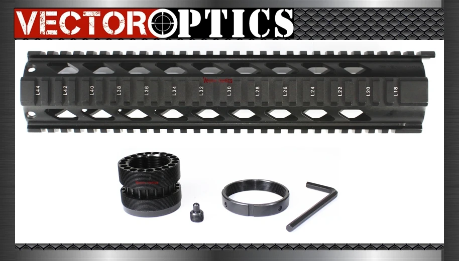 

Vector Optics Tactical T-Series Free Float 12 inch One Piece Handguard Quad Picatinny Rails Mount fit AR15 M4 M16 223 5.56 Rifle