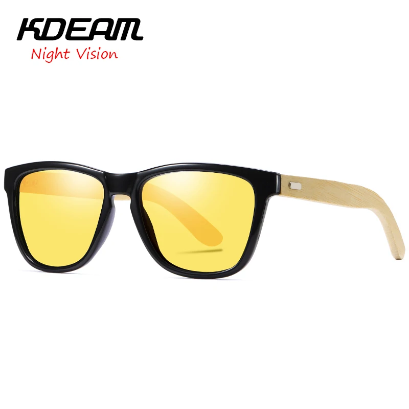 

Night vision KDEAM Classical Frog Sunglasses Women Polarized Sun Glasses Men Eyewear UV400 Bamboo Glasses 8 Colors KD8806