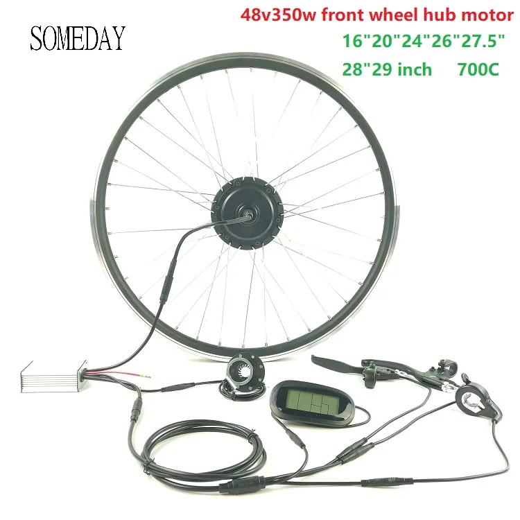 

SOMEDAY 48V350W E-bike conversion kit Electric Bicycle front hub motor with LCD6 display Whole Waterproof Cable