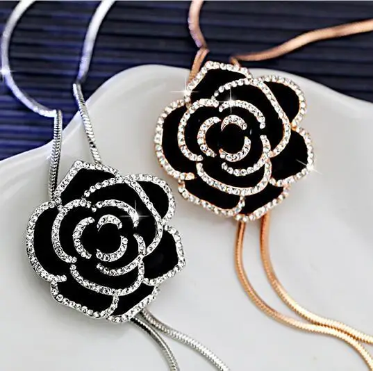 

Korean flower long sweater chain necklace female retro clothing accessories for women