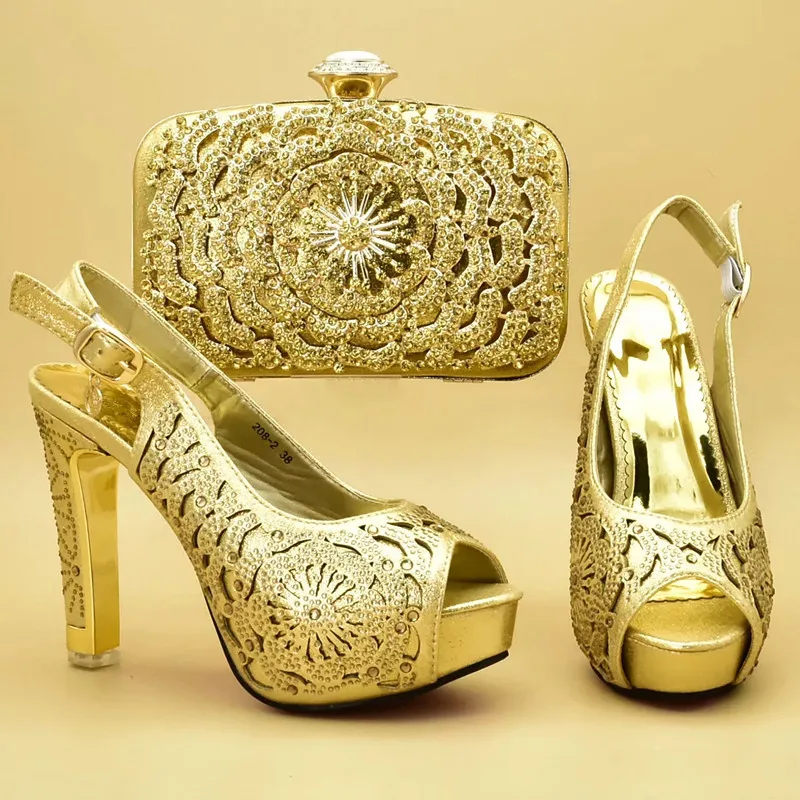 Новейший дизайн; комплект из свадебных туфель и сумочки в африканском стиле; Дизайнерская обувь со стразами; роскошные женские туфли-лодочки высокого качества;