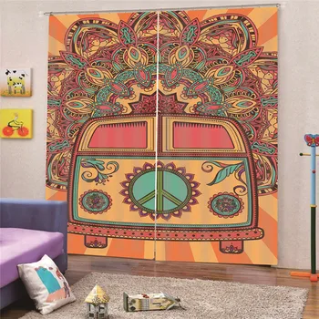 

3d curtain India style Photo Customize size High Quality modern style curtain exterior house decor For Living Room Apr2