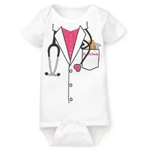 Hooyi короткий рукав для маленьких девочек Боди для девочек Комбинезоны для женщин доктор Одежда для новорожденных хлопок