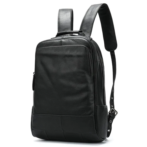 Мужской рюкзак WESTAL из натуральной кожи, мужской рюкзак для ноутбука, мужской рюкзак, кожаная сумка для путешествий, Мужская дизайнерская сумка на плечо - Цвет: 9018A4black