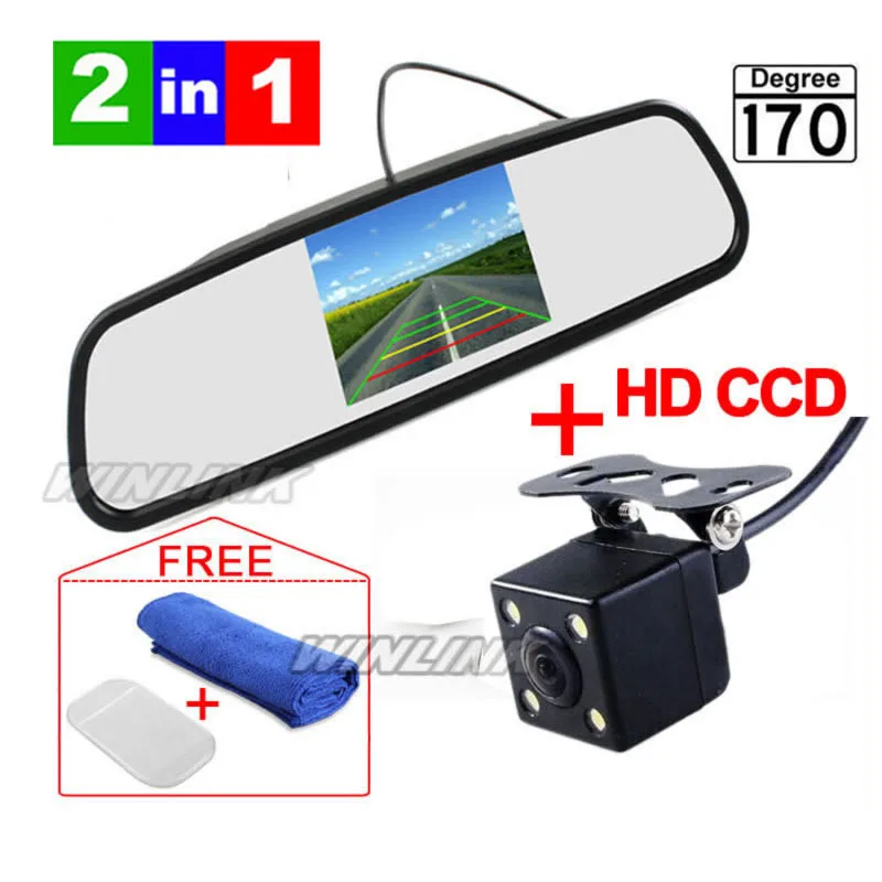 CCD HD Waterproof Parking Monitors System LED Night Vision 170 Car Rear View font b Camera