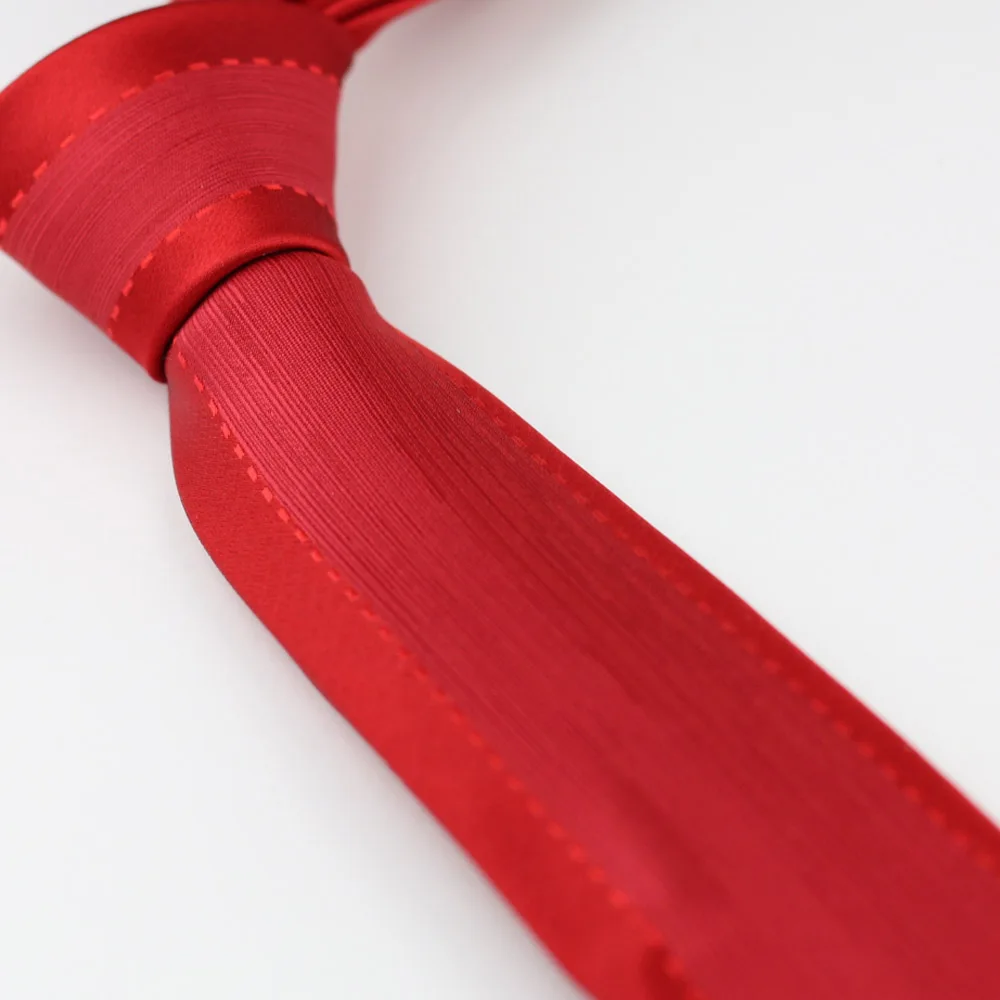 LAMMULIN Men's Woven SKINNY Tie Border Solid Color Red Microfiber Woven ...