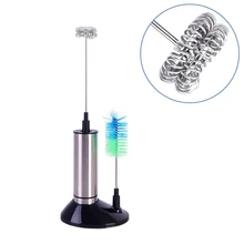 Лучший Электрический из нержавеющей стали, ручной вспениватель молока для кофе палочка веничек для чая «маття» пеновзбиватель для молока капучино и латте чайник w/2 венчика