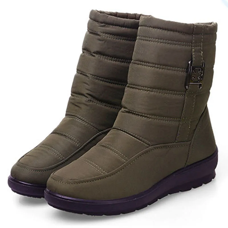 Nouvelle Chaussure bleu Étanche Bottes Green Neige Dame Noir rouge Chaud Fourrure Hiver Femmes Belle De Chaussures army brown shrCQdxtB