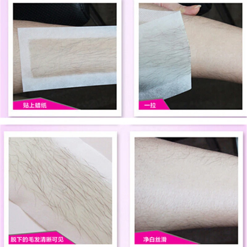20pcs/10pcs Double Side Use Roll On Hair Remover Wax Strips Depilatory Wax Epilator Paper For Face / Legs Hair Removal Cream