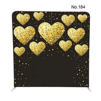 

No.184 gold heart spandex stretch fabric pillow case backdrop for wedding Valentine's day