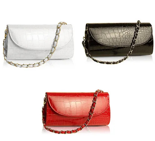 

DCOS Fashion Designer Crocodile Pattern Ladies' Shoulder Chain Bag Wallet PU Leather Clutch Evening Bag Purse For Women Handbag