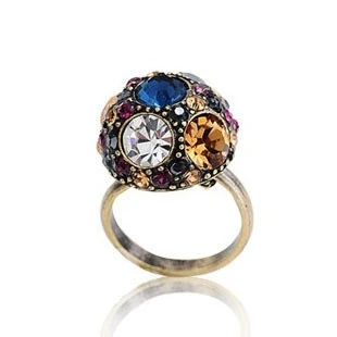 

Luxury fashion retro black rose ring finger ring opening