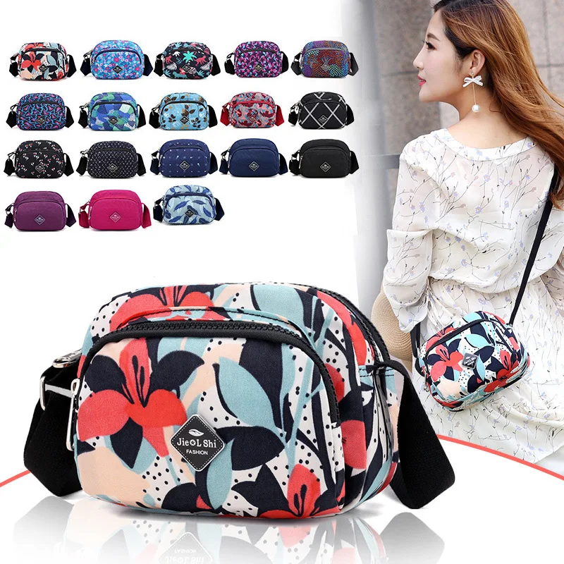 

2018 new arrival Flower cloth bag Fashion waterproof shoulder bag women messenger bags min nylon Crossbody Bag for ladies