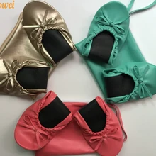 Дешевые складные балетки на плоской подошве с принтом сумка для юбилейного подарка