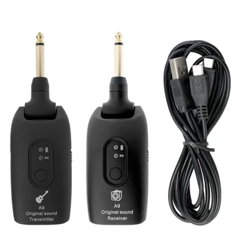 

2.4G Wireless Guitar System Electric Guitar Transmitter Receiver Set Built-in Rechargeable Battery 30M Transmission Range