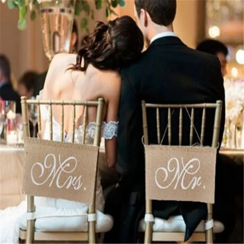 1 комплект Mr & MRs Garland Деревенское свадебное украшение Бода стул флаг невеста