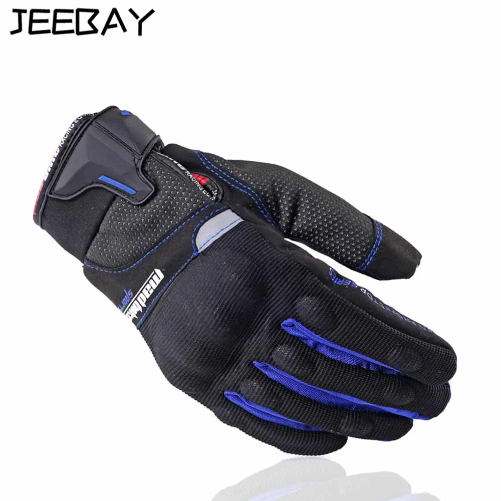 Нескользящие мотоциклетные перчатки с сенсорным экраном, ветрозащитные и холодные перчатки для мотокросса, защитное оборудование - Цвет: blue