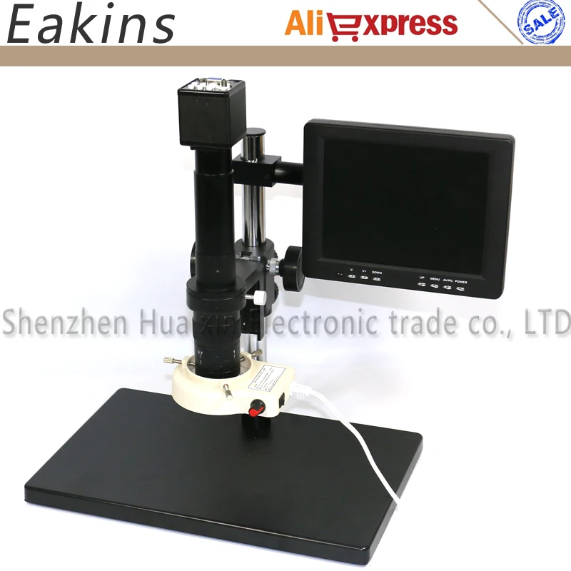 

1/3 inch 2MP VGA USB Industry Microscope Camera+300X Zoom Lens+56 LED light+Big Size Holder +8 inch LCD display for PCB Repair