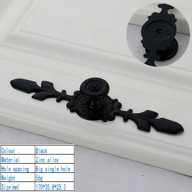 

Black vintage furniture handles knobs and handles metal handle kitchen door handle bookcase Wine cooler handvaten