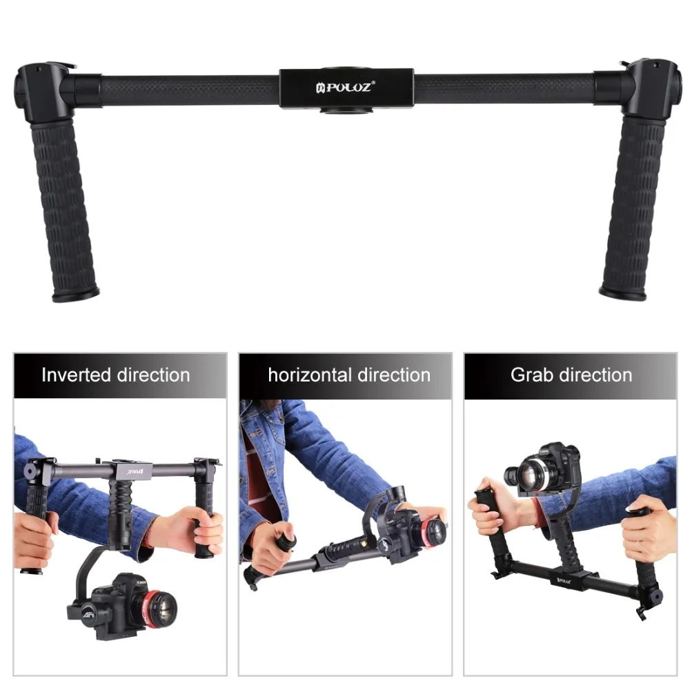 

Photography Dual Handheld Stabilizer Handheld Grip Carbon Fiber Metal Stabilizer For 3-Axis Handheld Stabilizer Camer Holder