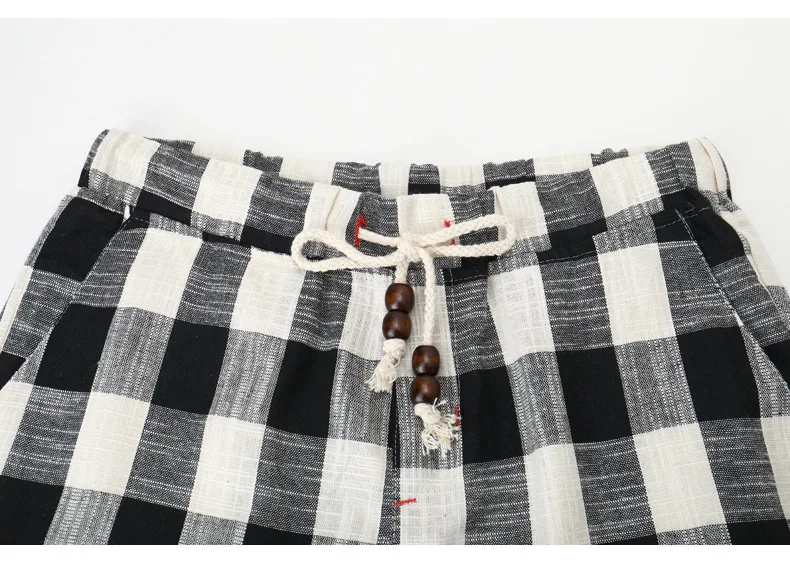 Verão novo algodão linho shorts casuais homens