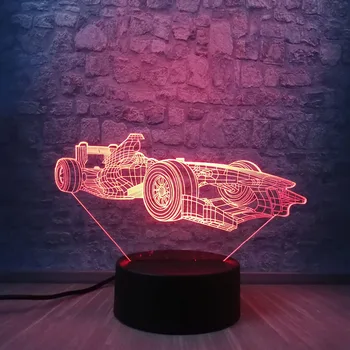 

Touch Remote Racing Car 3D LED LAMP Cool Boy NIGHT LIGHT Multicolor Gradient Home Decorative Birthday Christmas Car-style Gift