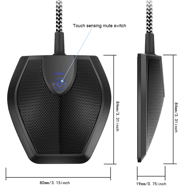 

USB Table Top Conference Microphone Meeting Mute Stereo Omnidirectional Mic HSJ-19